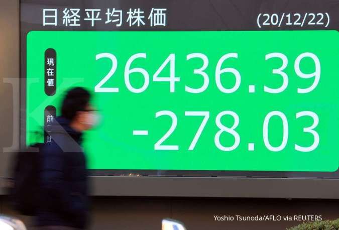 Bursa Asia kompak melemah pada pagi ini (17/3), terseret aksi jual di Wall Street