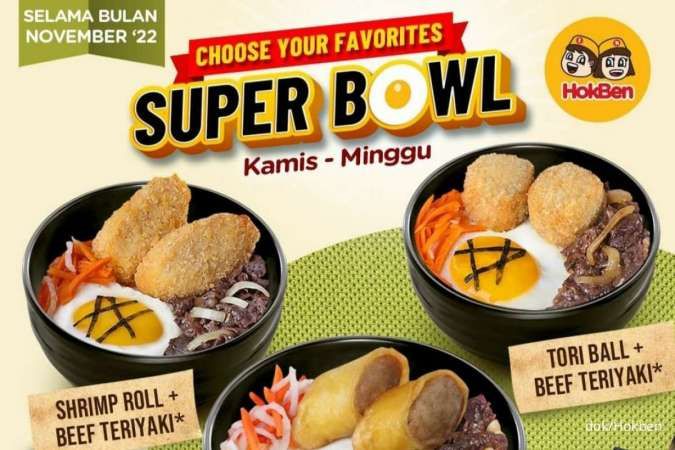 Promo Hokben 17-20 November 2022, Paket Super Bowl Isi Daging Sapi Rp 38.000