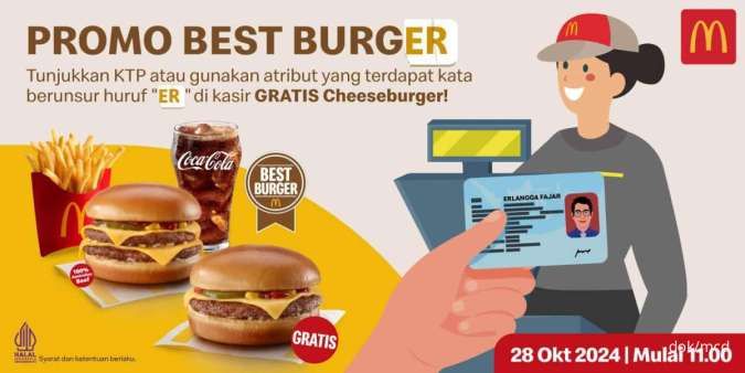 Promo McD Best Burger Gratis 1 Cheeseburger Cukup Tunjukkan KTP Khusus Hari Ini