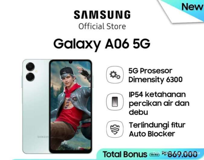 Samsung Galaxy A06 5G: Harga Resmi di Indonesia dan Spesifikasinya