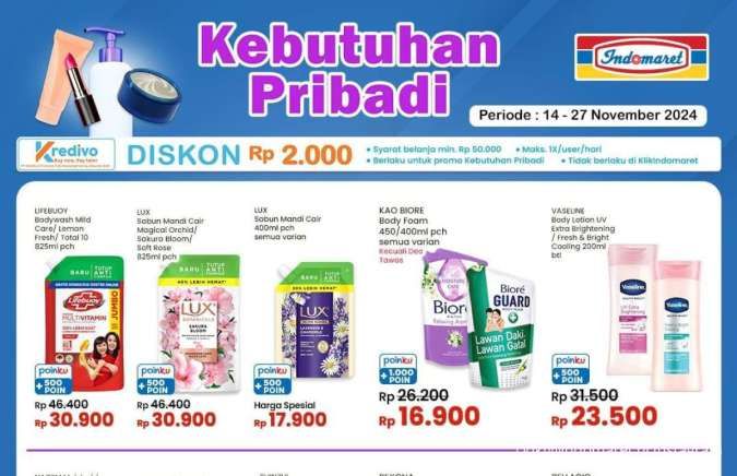 Promo Deterjen dan Sabun Mandi Weekday, Hari Terakhir Promo Total dan Lux Diskon 30%