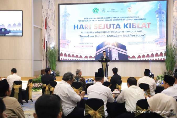 Kemenag Catatkan Rekor MURI Pengukuran Arah Kiblat dengan Lokasi Terbanyak