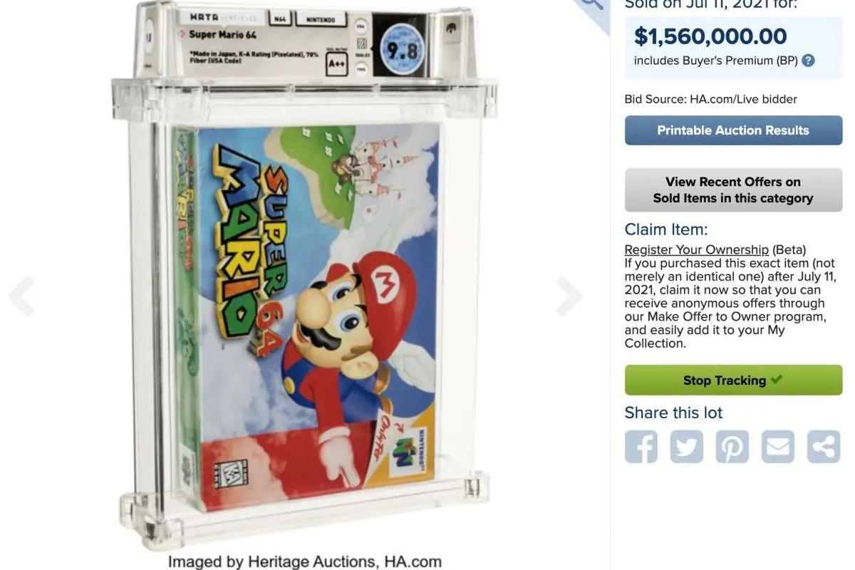 Game jadul Super Mario 64 masih segel dilelang, terjual Rp 22,6 Milyar!