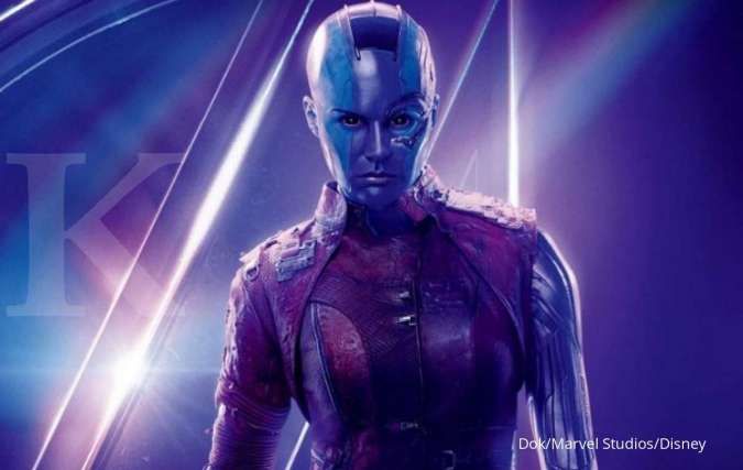 Karen Gillan sebagai Nebula dalam film Avengers: Endgame (2019).