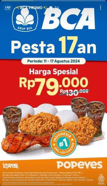 Promo BCA x Popeyes Spesial Kemerdekaan