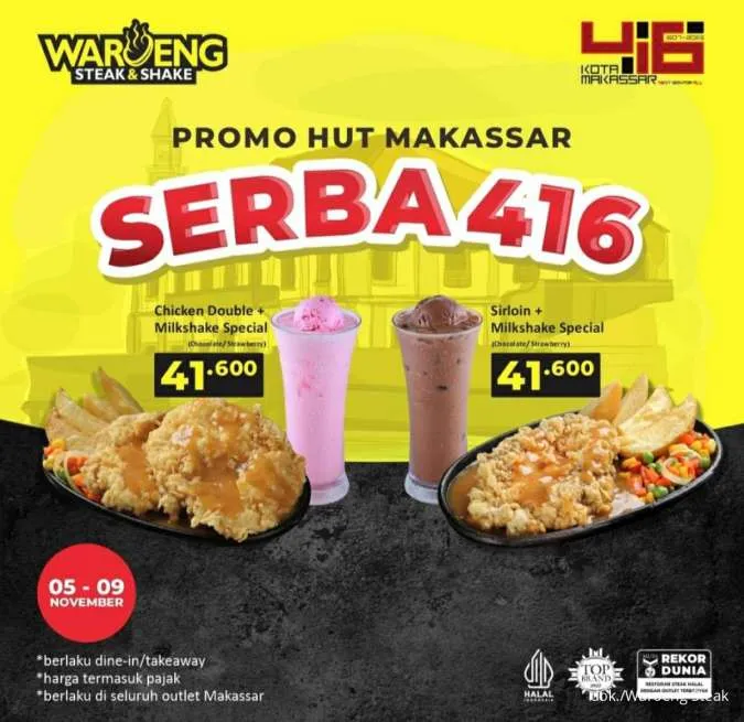 Promo Waroeng Steak Spesial HUT Makassar ke-416 
