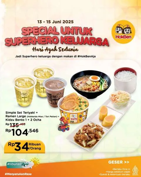 Promo HokBen Spesial untuk Superhero Keluarga Rp 34.000-an