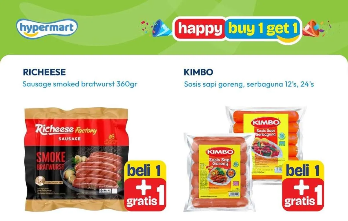 Promo Hypermart Buy 1 Get 1 Periode 17-23 Oktober 2025, Es Krim hingga Frozen Food