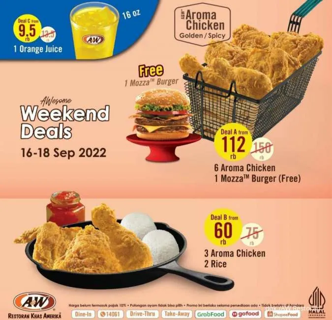 Promo AW Restoran Weekend Deals Edisi 16-18 September 2022
