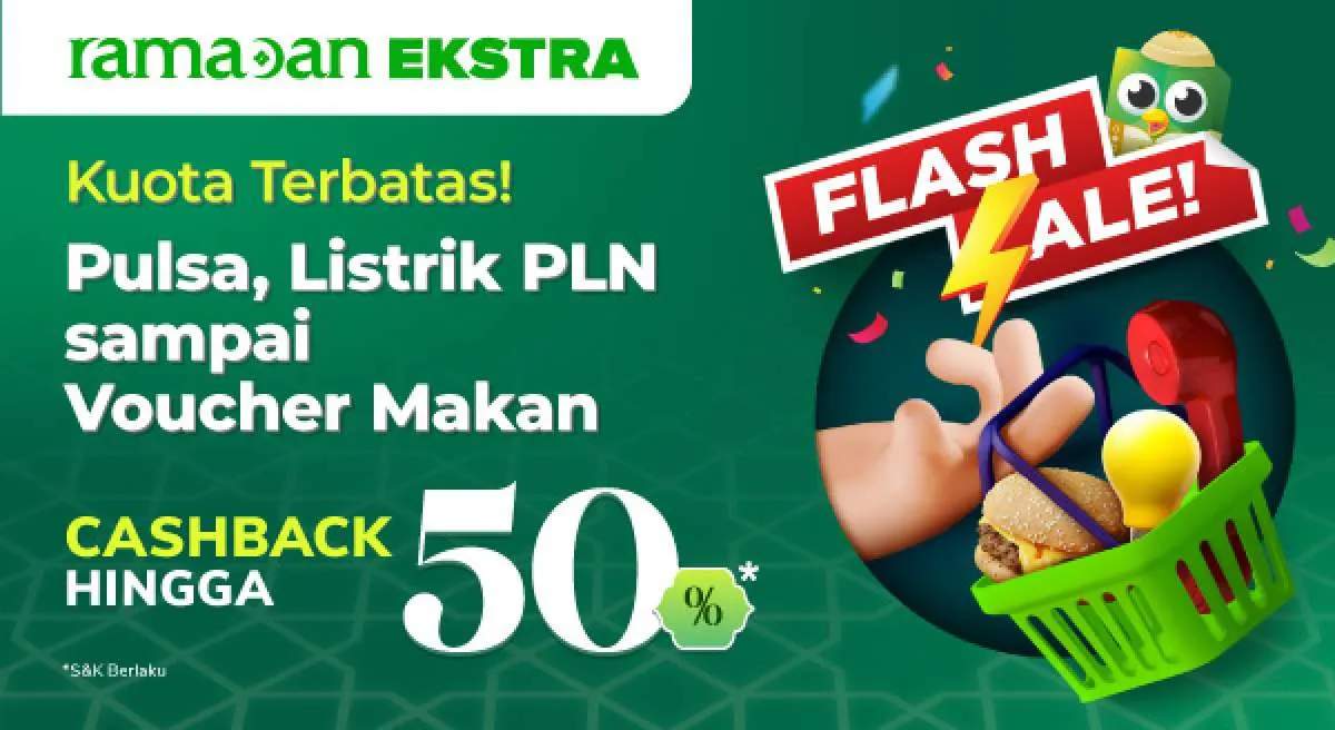 Promo Tokopedia 11-17 April, Cashback 50% Saat Beli Pulsa dan Token Listrik!