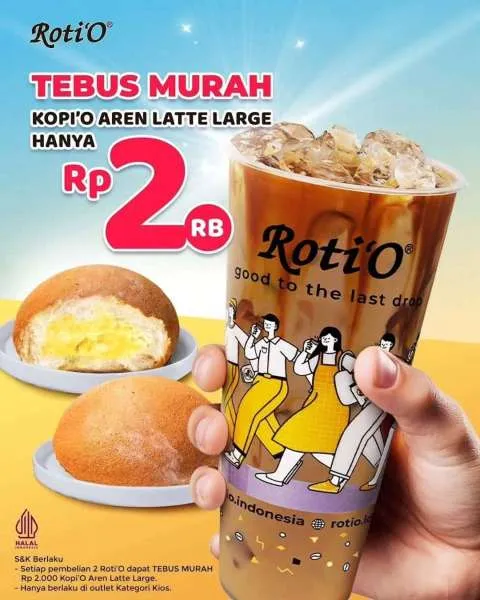 Promo Tebus Murah RotiO + Kopi’O Aren Latte Cuma Rp 2.000