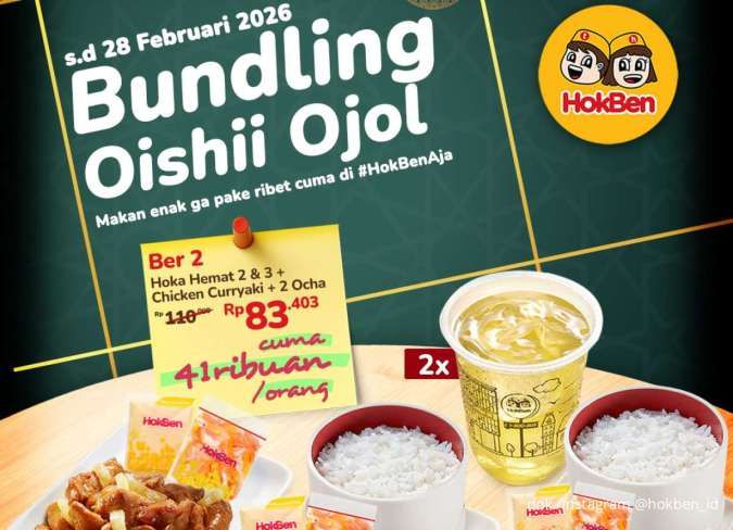 Promo HokBen Bundling Oishii Ojol Februari, Makan Hemat Berdua hingga Berempat