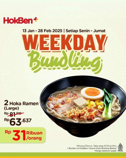 Promo HokBen Weekday 13 Januari-28 Februari 2025