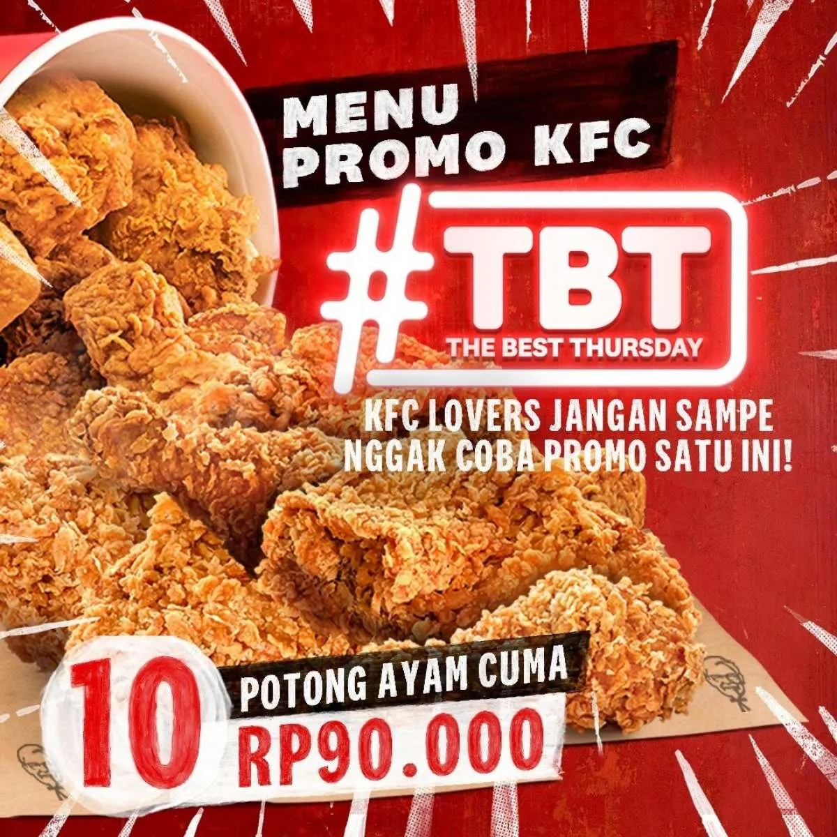 Makan hemat! Promo KFC hari ini 25 Maret 2021, 10 potong ayam Rp 90.000