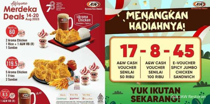 Promo AW Restoran Merdeka Deals 14-20 Agustus 2023 Berhadiah Voucher Uang