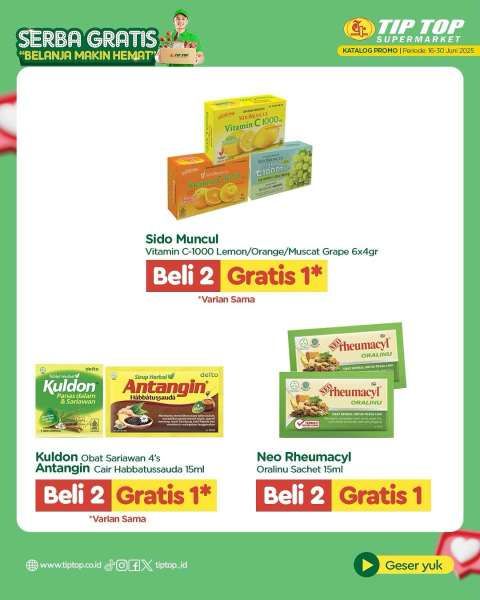 Promo Tip Top Serba Gratis 16-30 Juni 2025