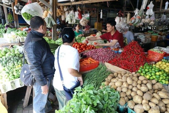 Pasokan melimpah, harga bahan pangan di pasar tradisional stabil