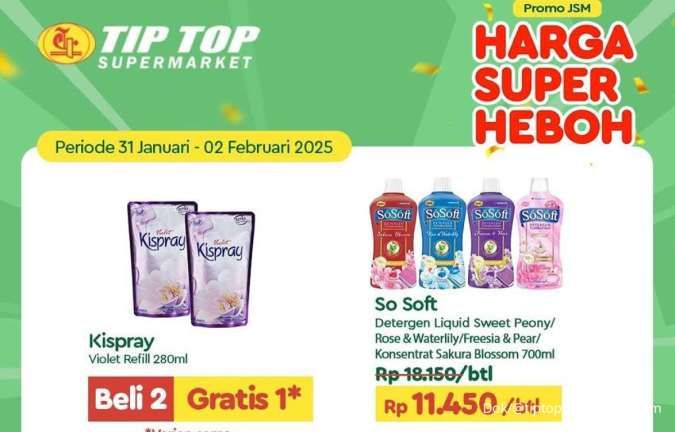 Promo Deterjen & Sabun Mandi Weekend Februari 2025, So Soft Lebih Murah Sampai Besok