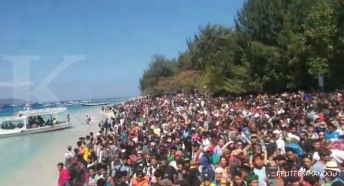 Sebanyak 4.636 wisatawan dan warga sudah dievakuasi dari tiga lokasi wisata di Lombok