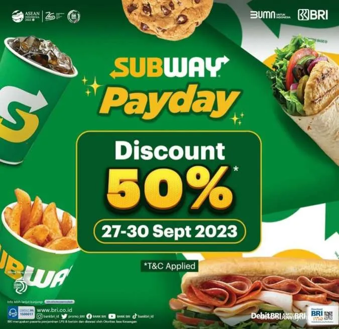 Promo Subway Payday x BRI Diskon 50%
