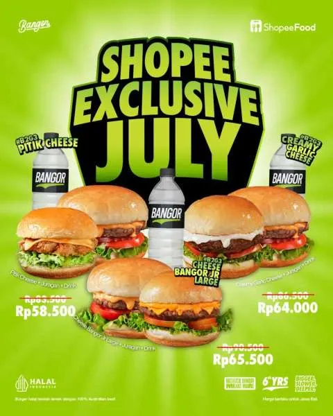 Promo Burger Bangor Shopee Exclusive July 12-31 Juli 2025