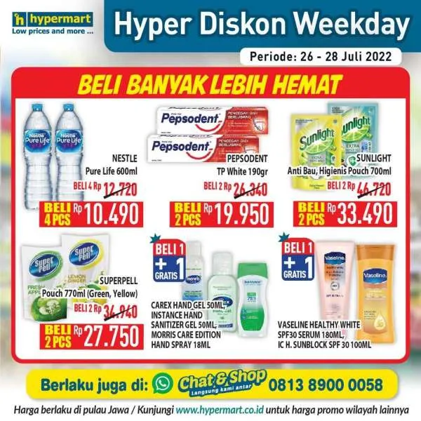 Promo Hypermart Hyper Diskon Weekday Periode 26-28 Juli 2022