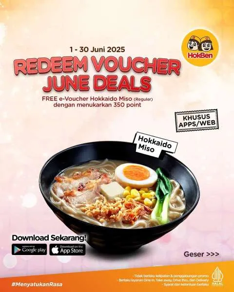 Promo HokBen Redeem Voucher June Deals