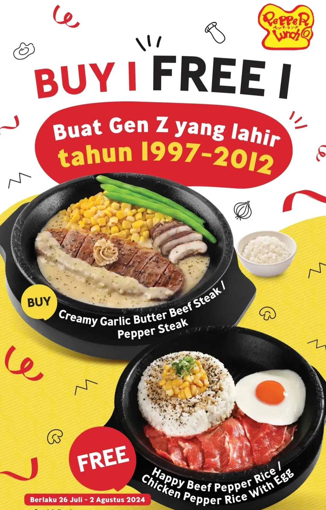 Promo Pepper Lunch Buy 1 Free 1 untuk Gen Z