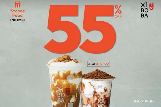 Promo Xiboba 4-31 Agustus 2022, Ada Diskon 55% Semua Minuman di ShopeeFood