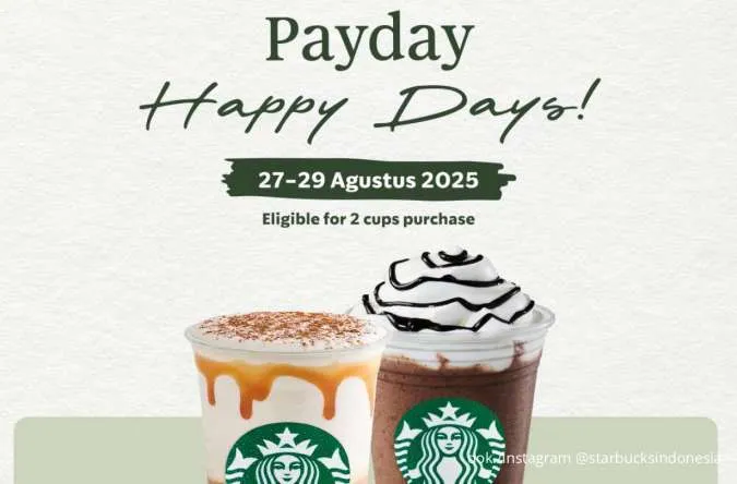  Promo Starbucks Payday 27-29 Agustus, Minuman Favorit Cuma Rp 29.000 Pakai BCA