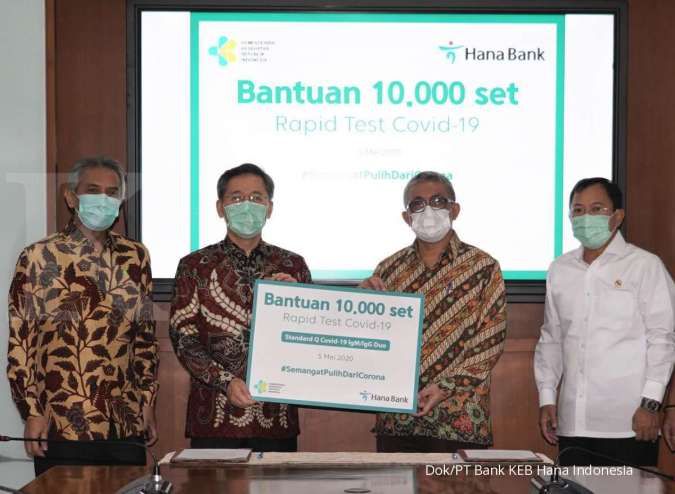 Bank KEB Hana Sumbang 10 Ribu Unit Rapid Test ke Kemenkes