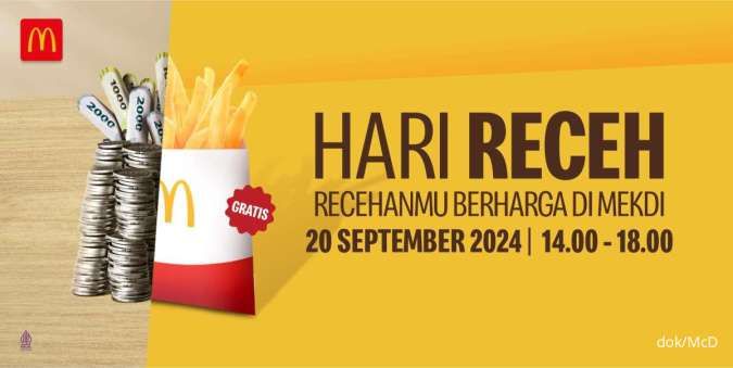 Hari Receh 20 September 2024 dari Promo McD Ada Gratis 1 Kentang Goreng