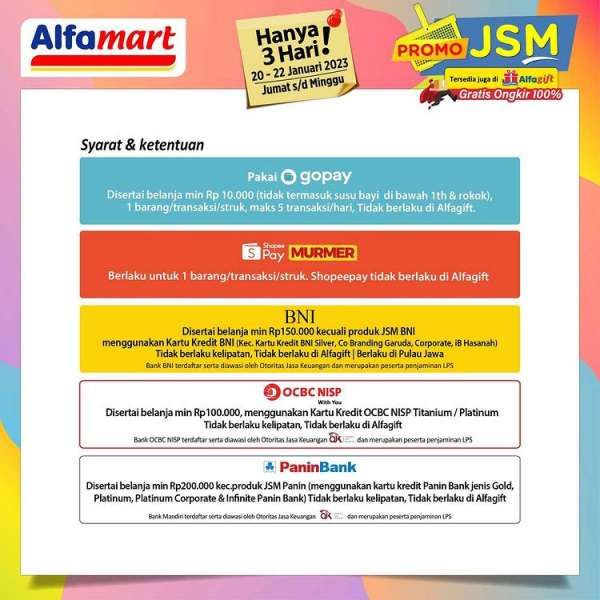 Katalog Harga Promo JSM Alfamart 20-22 Januari 2023