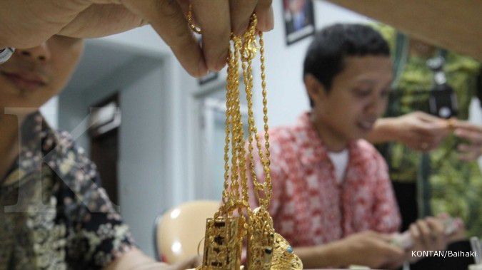 Hari ini harga emas melonjak Rp 7.000 per gram