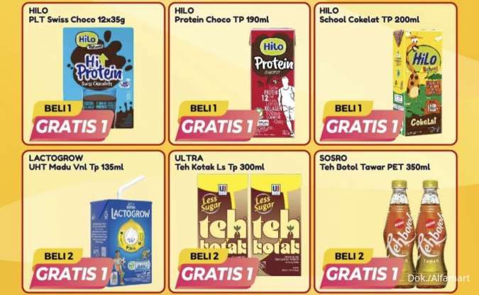 Promo 4.4 Alfamart Periode 4 April 2025: Beli 1 Gratis 1 Susu, Cat Food, Masker Medis