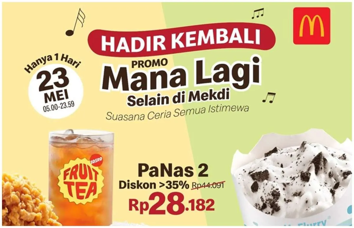 Hanya 1 Hari! Promo McD PaNas 2 Cuma Rp 28.000-an + McFlurry Rp 6.000-an Saja