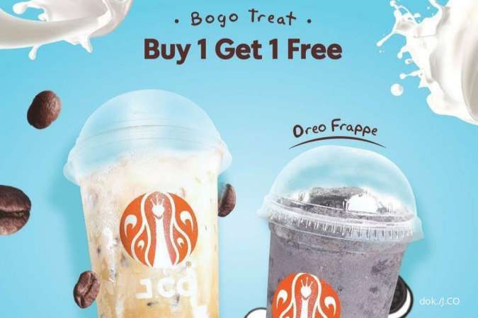Promo J.CO Weekend 21-22 Mei 2022, Buy 1 Get 1 Oreo Frappe dan Iced Jcoccino