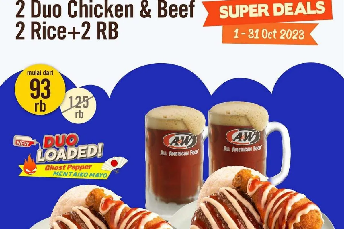 Promo AW Restoran Diskon 13 Menu di Paket Super Deals Edisi 1-31 Oktober 2023