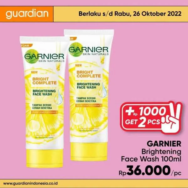 Promo Guardian +1000 Get 2 Pcs Periode 20-26 Oktober 2022