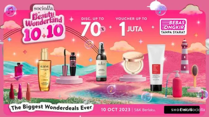 Promo Sociolla 10.10 Beauty Wonderland Diskon s/d 70% Periode 10 Oktober 2023
