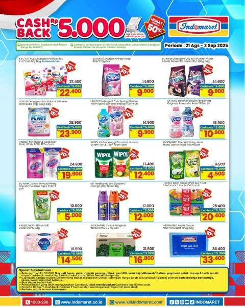 Promo Indomaret Cashback Rp 5.000 Bulan Agustus 2025