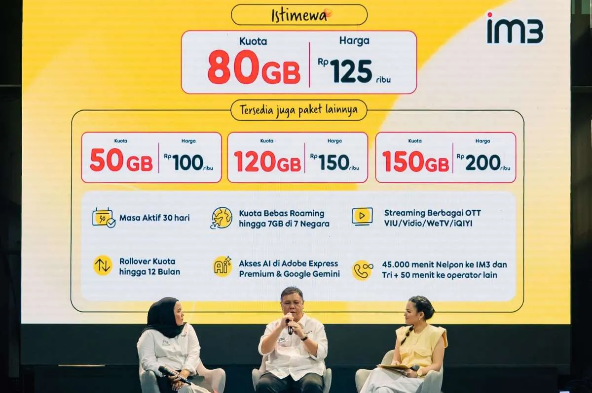 IM3 Hadirkan Paket Istimewa, Tawarkan Kuota hingga 150 GB dan Akses AI