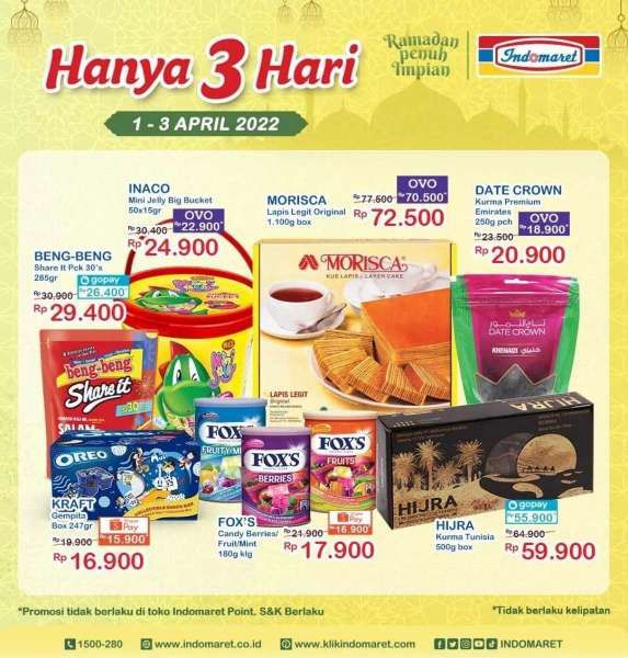 Cek Promo JSM Indomaret untuk Belanja Hemat Persiapan Ramadan s/d 3 April 2022