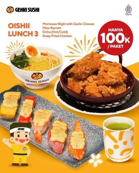 Promo Genki Sushi Oishii Lunch 3 September