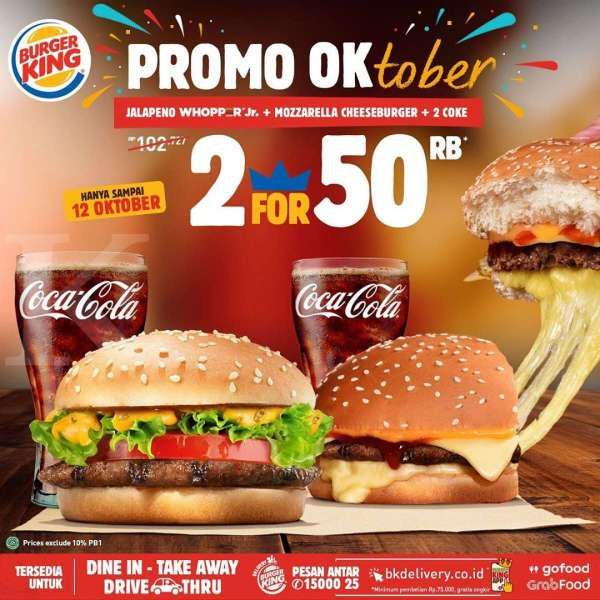 Promo <a href='https://pontianak.tribunnews.com/tag/burger-king' title='Burger King'>Burger King</a> OKtober 
