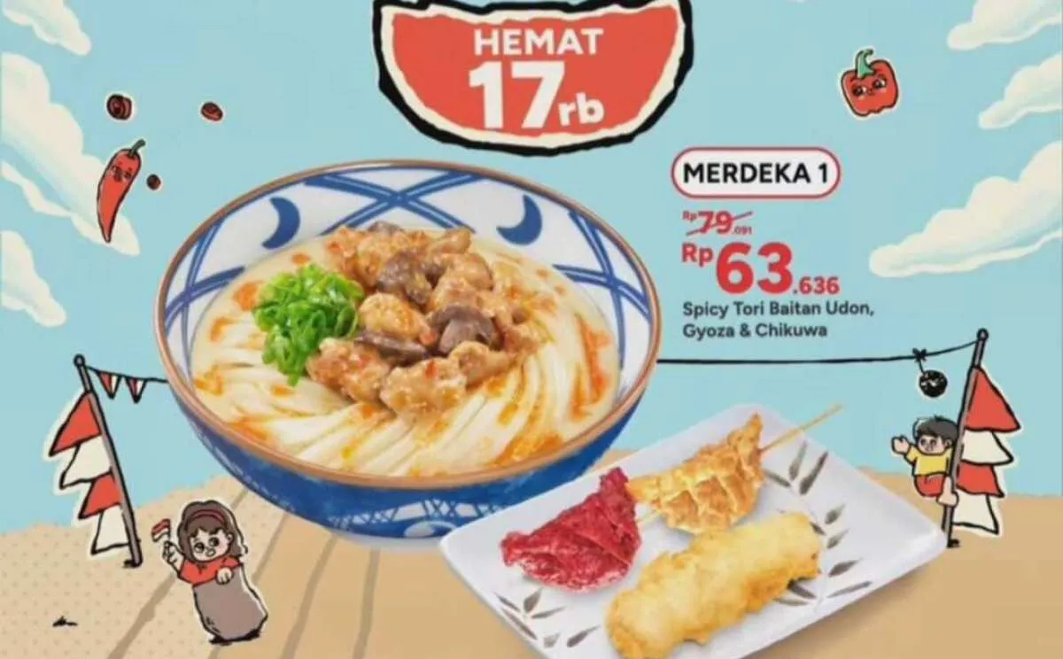 Hari Terakhir Promo Marugame Udon Merdeka Hematnya, 4 Paket Favorit Hemat Rp 17.000