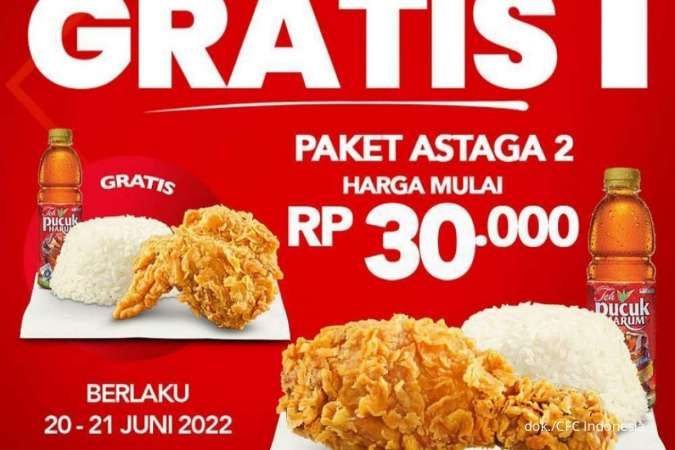 Promo CFC 20-21 Juni 2022, Beli 1 Gratis 1 Paket Astaga 2 Mulai Rp 30.000