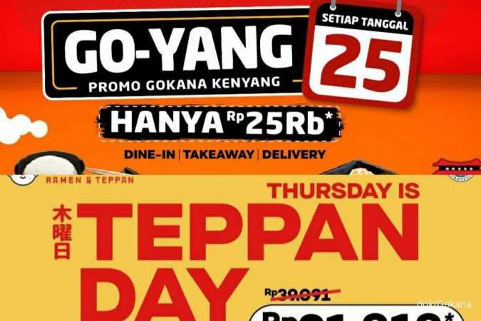 Promo Gokana 24-25 November 2022, Ada Menu Teppan hingga Goyang 25 Serba Diskon