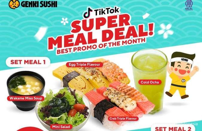Promo Genki Sushi Super Meal Deal Oktober, 2 Set Menu Spesial Serba Rp 35.000
