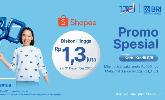 Belanja Makin Hemat Pakai Promo Shopee x BRI Diskon hingga 1,3 Juta Selama Desember